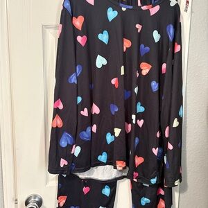 Colorful Heart Print Women’s Pajamas 2XL